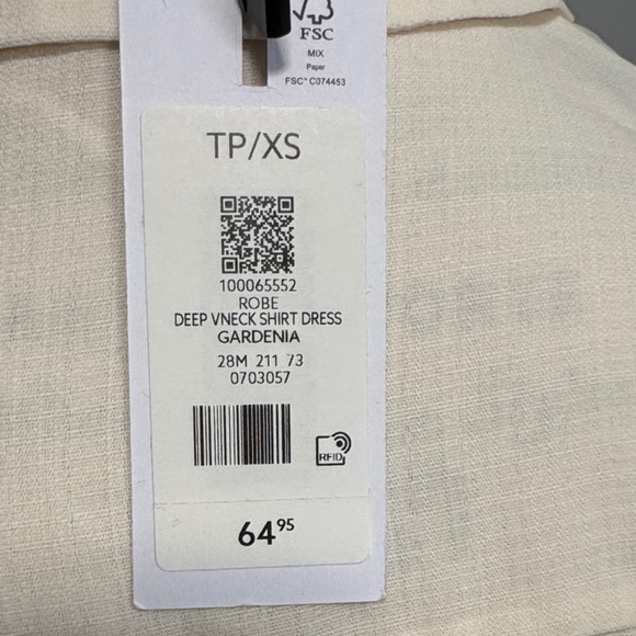 Elegant Cream Tie-Front Dress by Dynamite - Picture 7 of 7